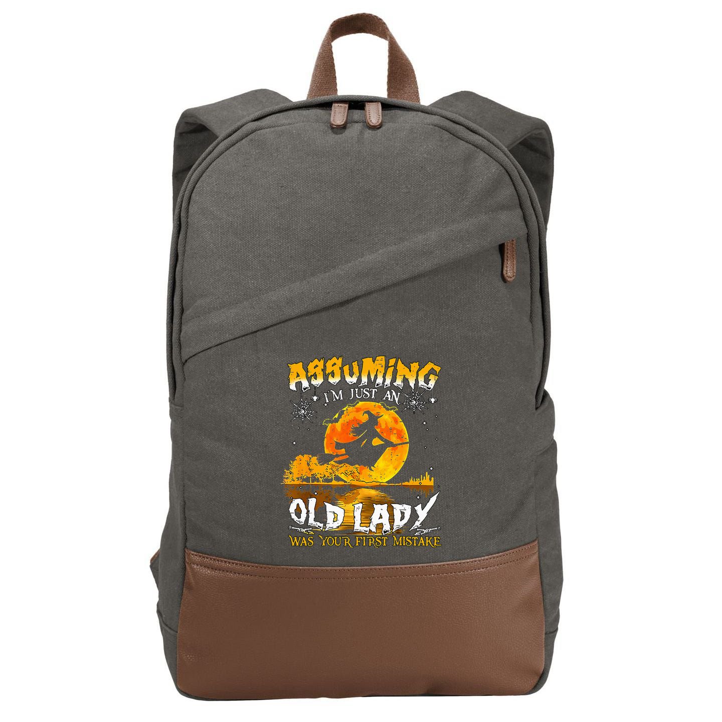 Assuming Im Just An Old Lady Cotton Canvas Backpack