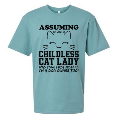 Assuming IM Just A Childless Cat Lady Dog Owner Too Sueded Cloud Jersey T-Shirt