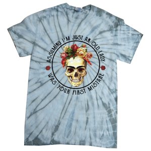 Assuming Im Just An Old Lady Skull Flower Gift Tie-Dye T-Shirt