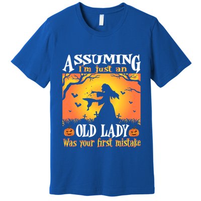 Assuming Im Just An Old Lady Was Your First Mistake Witch Cute Gift Premium T-Shirt