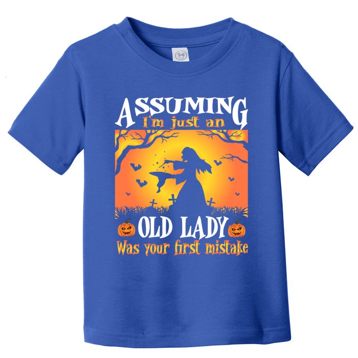 Assuming Im Just An Old Lady Was Your First Mistake Witch Cute Gift Toddler T-Shirt