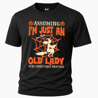 Assuming I Just An Old Lady Was Your First Mistake Halloween Performance Shirt
