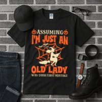 Assuming I Just An Old Lady Was Your First Mistake Halloween Tall T-Shirt