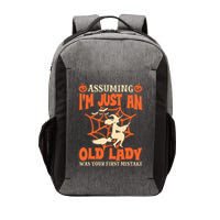 Assuming I Just An Old Lady Was Your First Mistake Halloween Vector Backpack