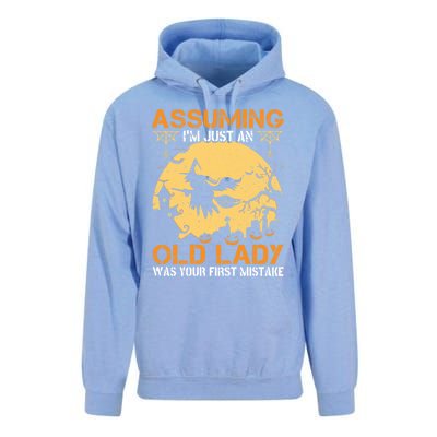 Assuming Im Just An Old Lady Was Your First Mistake Funny Gift Unisex Surf Hoodie