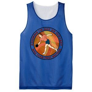 Assuming Im Just An Old Lady Bowling Was Your First Mistak Great Gift Mesh Reversible Basketball Jersey Tank