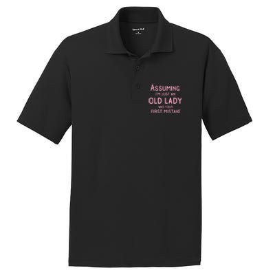 Assuming Im Just An Old Lady Was Your First Mistake Funny Gift PosiCharge RacerMesh Polo