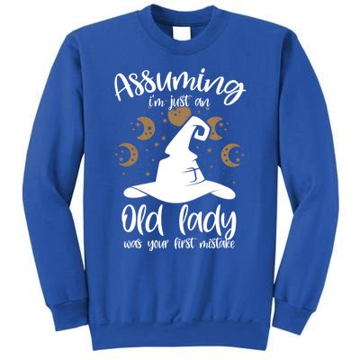 Assuming Im Just An Old Lady Was Your First Mistake Witch Gift Sweatshirt