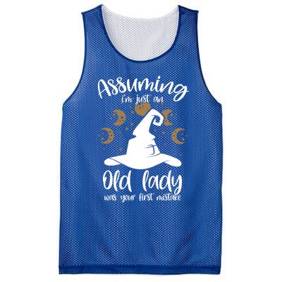 Assuming Im Just An Old Lady Was Your First Mistake Witch Gift Mesh Reversible Basketball Jersey Tank