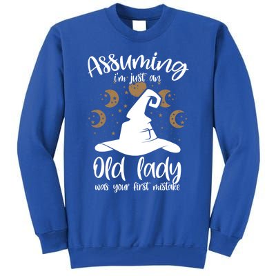 Assuming Im Just An Old Lady Was Your First Mistake Witch Gift Tall Sweatshirt