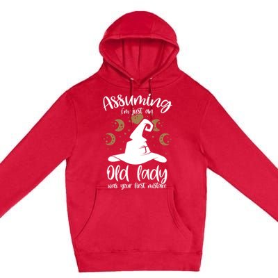 Assuming Im Just An Old Lady Was Your First Mistake Witch Gift Premium Pullover Hoodie