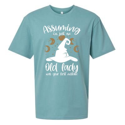 Assuming Im Just An Old Lady Was Your First Mistake Witch Gift Sueded Cloud Jersey T-Shirt