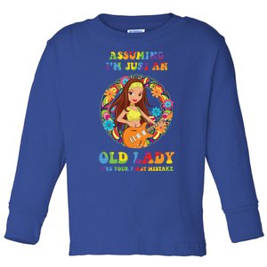 Assuming Im Just An Old Lady Hippie Hippies Retro Hippy Cute Gift Toddler Long Sleeve Shirt