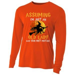 Assuming Im Just An Old Lady Was Your First Mistake Witch Gift Cooling Performance Long Sleeve Crew