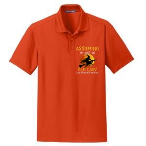 Assuming Im Just An Old Lady Was Your First Mistake Witch Gift Dry Zone Grid Polo