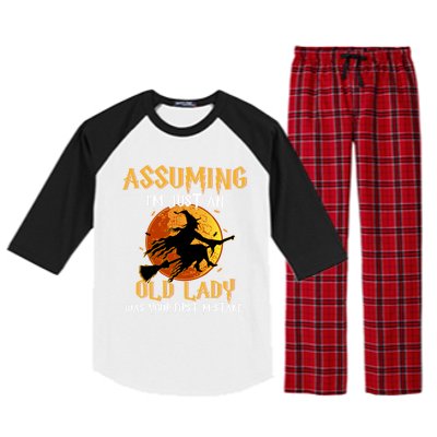 Assuming Im Just An Old Lady Was Your First Mistake Witch Gift Raglan Sleeve Pajama Set