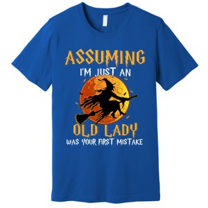 Assuming Im Just An Old Lady Was Your First Mistake Witch Gift Premium T-Shirt