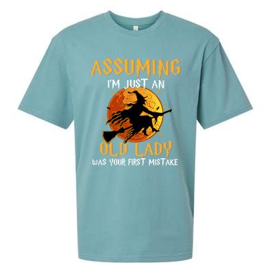 Assuming Im Just An Old Lady Was Your First Mistake Witch Gift Sueded Cloud Jersey T-Shirt