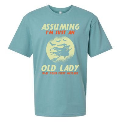 Assuming Im Just An Old Lady Was Your First Mistake Witch Gift Sueded Cloud Jersey T-Shirt