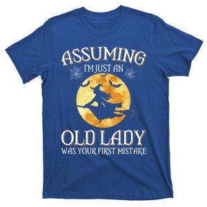 Assuming Im Just An Old Lady Witch Broom Witch Halloween Gift T-Shirt