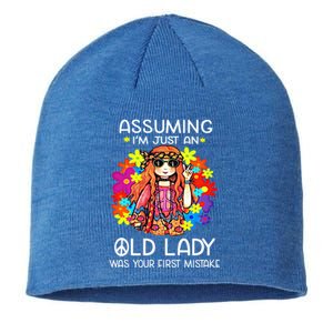 Assuming Im Just An Old Lady Was Your First Mistake Hippie Gift Sustainable Beanie