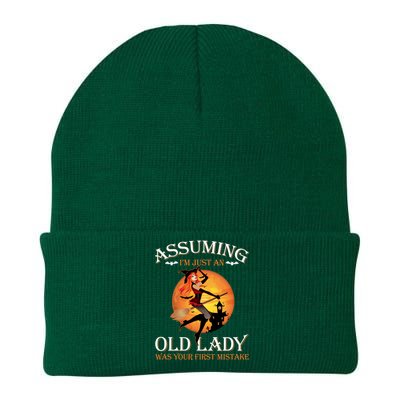 Assuming Im Just An Old Lady Was Your First Mistake Witch Meaningful Gift Knit Cap Winter Beanie