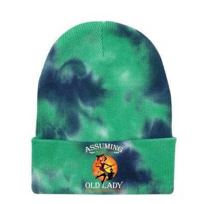 Assuming Im Just An Old Lady Was Your First Mistake Witch Meaningful Gift Tie Dye 12in Knit Beanie