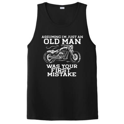 Assuming Im Just An Old Was A Mistake Motorcycle Meme Meaningful Gift PosiCharge Competitor Tank