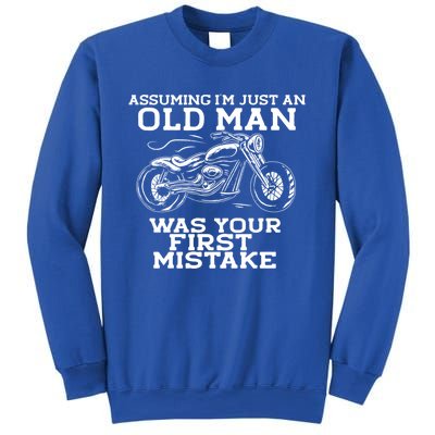 Assuming Im Just An Old Was A Mistake Motorcycle Meme Meaningful Gift Sweatshirt