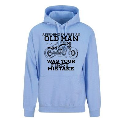 Assuming Im Just An Old Was A Mistake Motorcycle Meme Meaningful Gift Unisex Surf Hoodie