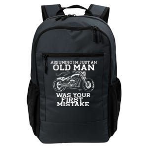 Assuming Im Just An Old Was A Mistake Motorcycle Meme Gift Daily Commute Backpack