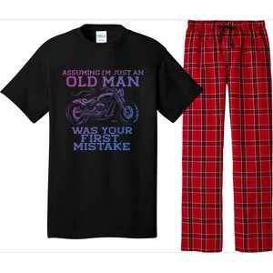 Assuming Im Just An Old Was A Mistake Motorcycle Meme Meaningful Gift Pajama Set