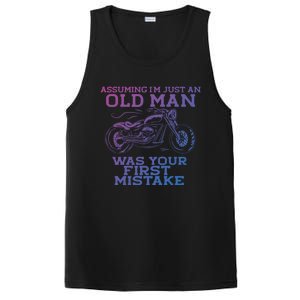 Assuming Im Just An Old Was A Mistake Motorcycle Meme Meaningful Gift PosiCharge Competitor Tank