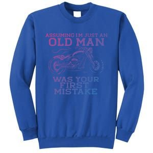 Assuming Im Just An Old Was A Mistake Motorcycle Meme Meaningful Gift Sweatshirt