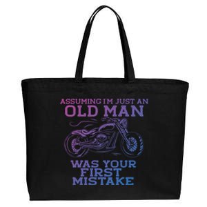 Assuming Im Just An Old Was A Mistake Motorcycle Meme Meaningful Gift Cotton Canvas Jumbo Tote