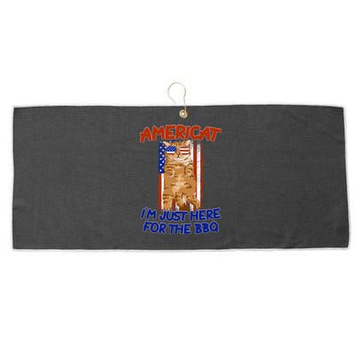 Americat Im Just Here For The Bbq 4th Of July Funny Gift Large Microfiber Waffle Golf Towel