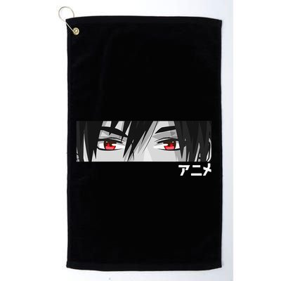 Anime In Japanese Characters Kawaii Eyes Face Golf Towel
