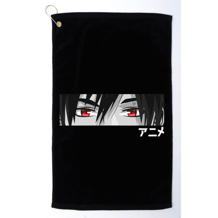 Anime In Japanese Characters Kawaii Eyes Face Golf Towel