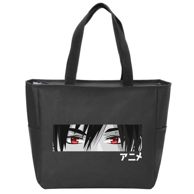 Anime In Japanese Characters Kawaii Eyes Face Zip Tote Bag