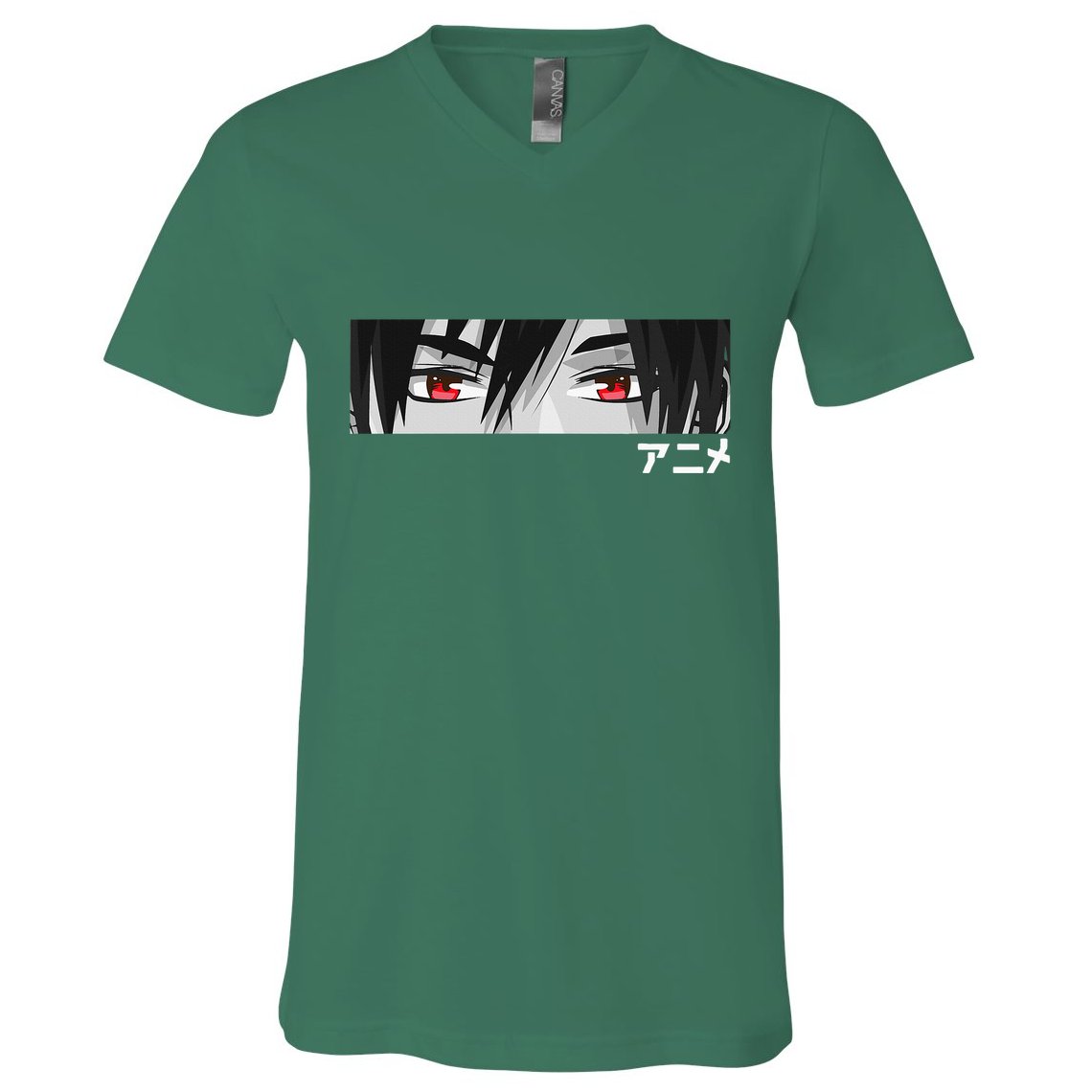 Anime In Japanese Characters Kawaii Eyes Face V-Neck T-Shirt