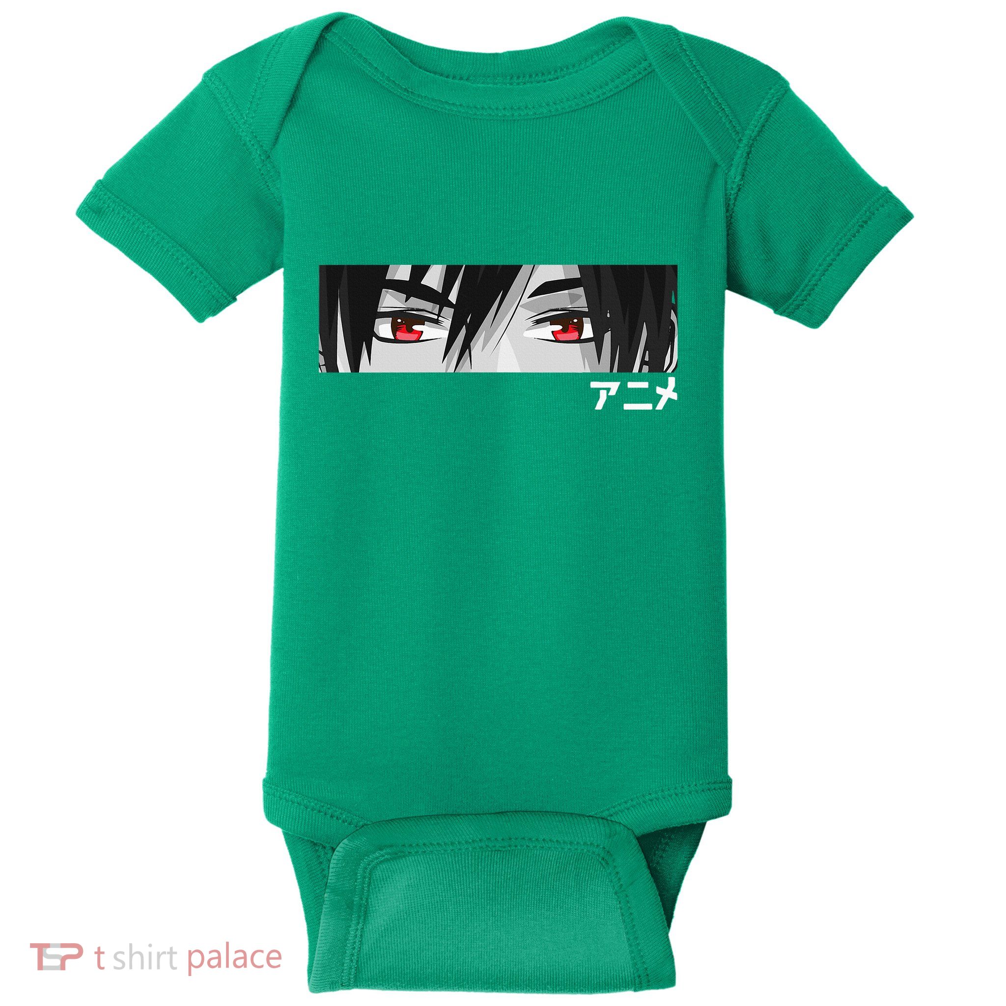 Anime In Japanese Characters Kawaii Eyes Face Baby Bodysuit