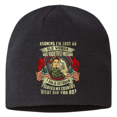 Assuming I'm just an old man was your first mistake veteran Sustainable Beanie