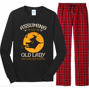 Assuming IM Just An Old Lady Was Your First Mistake Halloween Long Sleeve Pajama Set