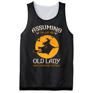 Assuming IM Just An Old Lady Was Your First Mistake Halloween Mesh Reversible Basketball Jersey Tank