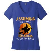 Assuming Im Just A Grandma Was Your First Mistake Witch Cool Gift Women's V-Neck T-Shirt