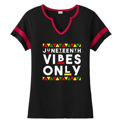 Awesome Independence Juneteenth Vibes Only Juneteenth 1865 Ladies Halftime Notch Neck Tee