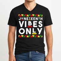 Awesome Independence Juneteenth Vibes Only Juneteenth 1865 V-Neck T-Shirt