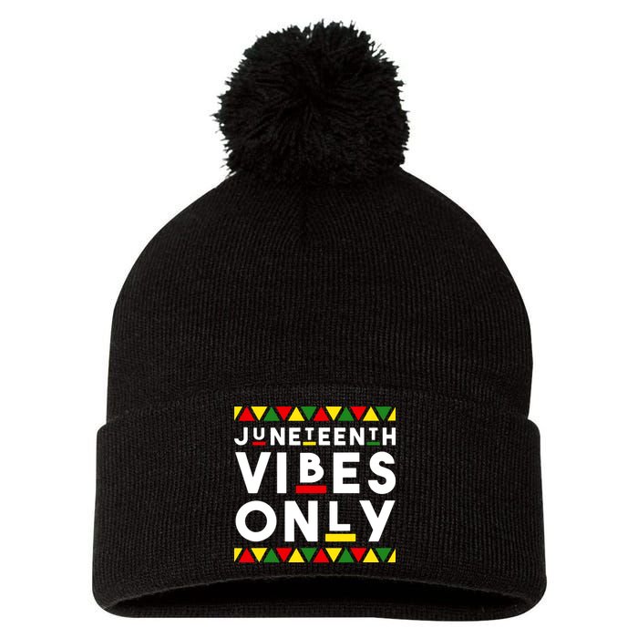 Awesome Independence Juneteenth Vibes Only Juneteenth 1865 Pom Pom 12in Knit Beanie