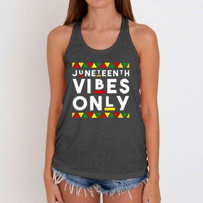 Awesome Independence Juneteenth Vibes Only Juneteenth 1865 Women's Knotted Racerback Tank