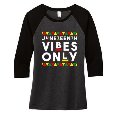 Awesome Independence Juneteenth Vibes Only Juneteenth 1865 Women's Tri-Blend 3/4-Sleeve Raglan Shirt